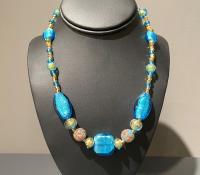 Necklace Turquoise Foil Avventurine Round Seed Beads (N24) by 