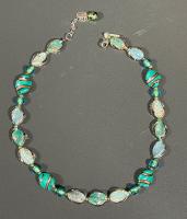 Necklace Turquoise Gold Twist Stripe (N29) by 