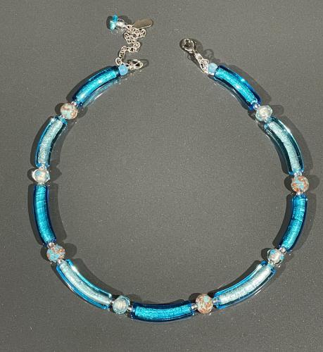 Necklace Turquoise Tubes (N27) by Leslie Genninger