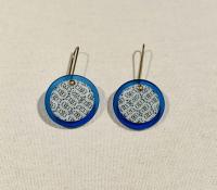 Earrings Wrapped Blue Trail Sliced (BH12) by Birds in the Hand
