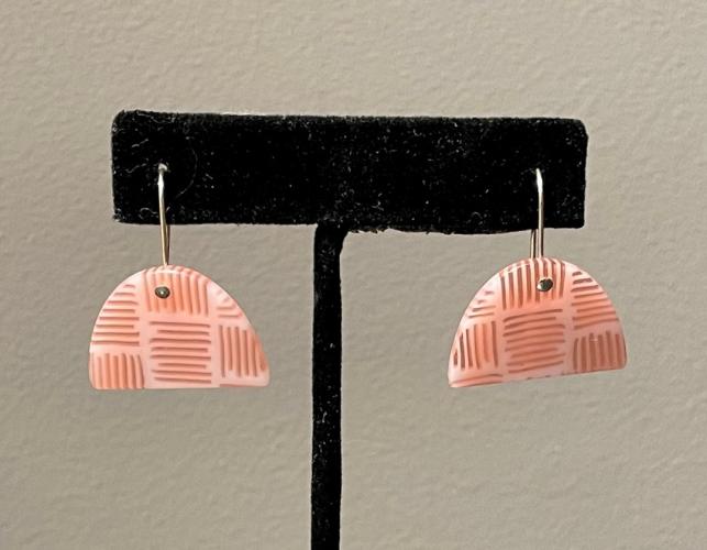 Earrings Pink Basket Weave Hills (BH18) by Birds in the Hand