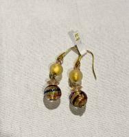 Earrings Gold with Multi Color Wrap Stripe (E7) by 
