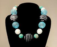 Necklace Blown Battuto Turquoise (NBB36) by Leslie Genninger