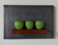 Three Green Apples Still Life by Jen Violette