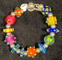 Bracelet Round Disc Rainbow (T8) by Heather Trimlett