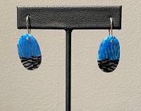 Earrings Black and Blue Thumb Prints (BH9) by Birds in the Hand