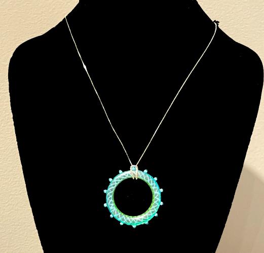 Necklace Spiro Turquoise Lime (T3) by Heather Trimlett
