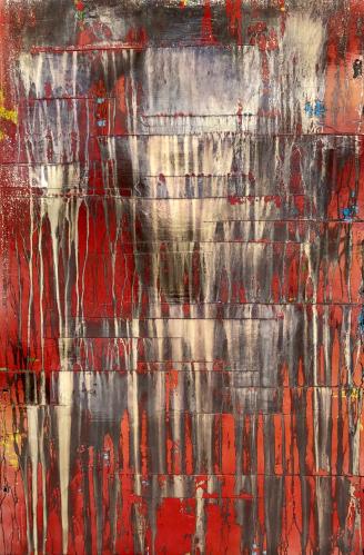 Red and Silver Waterfall by Markian Olynyk