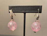 Earrings Clear Light Pink Stripes (EB9) by Leslie Genninger