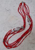 Necklace Coral & Silver by Miranda Crimp
