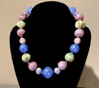 Necklace Avventurina Cobalt Lavender Silver Green (NBA33) by Leslie Genninger